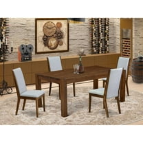 East West Furniture Lismore 5-piece Wood Dinette Set in Walnut