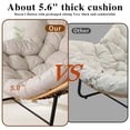 thumbnail image 5 of Outdoor Egg Rocking Chair, Indoor Papasan Rocking Chair with Thick Cushion, Modern Lounge Rocker for Balcony, Living Room, Bedroom, Porch, Lawn, Garden (Ivory), 5 of 10