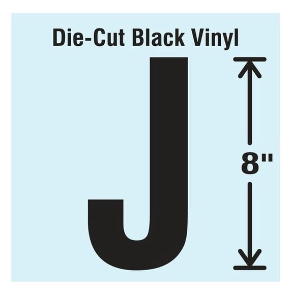 Stranco Letter Label, Vinyl, 8 in H, 4-3/4 in W DBV-SINGLE-8-J