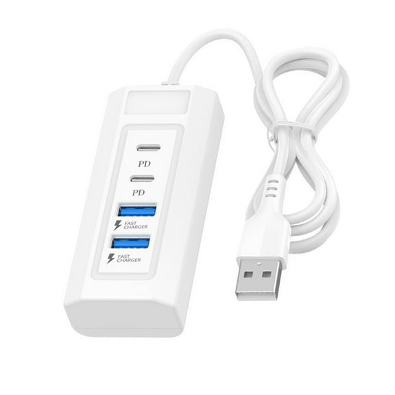 USB Charging Dock With Four Outputs Including Double USB And Type C For Smartphones And Tablets