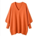 thumbnail image 6 of SeekIslan Women's Sweaters with V Neck Long Sleeve Loose Knit Poncho Pullover, 6 of 7