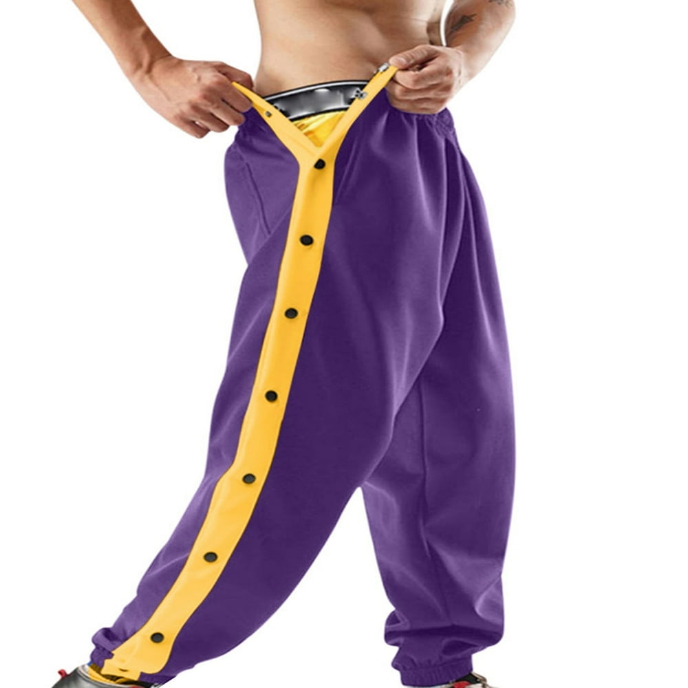 Men s Tear Away Pants Basketball Pants Split Snap Button Sweatpants Walmart