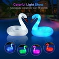 thumbnail image 2 of Inflatable Swan Pool Float with Colorful Lights,  Solar Powered LED Color Changing Swan Swim Tube Rings, 42'' Large Pool Beach Floaties Lake and Beach Floaty Summer Pool Raft Lounge for Adults, 2 of 5