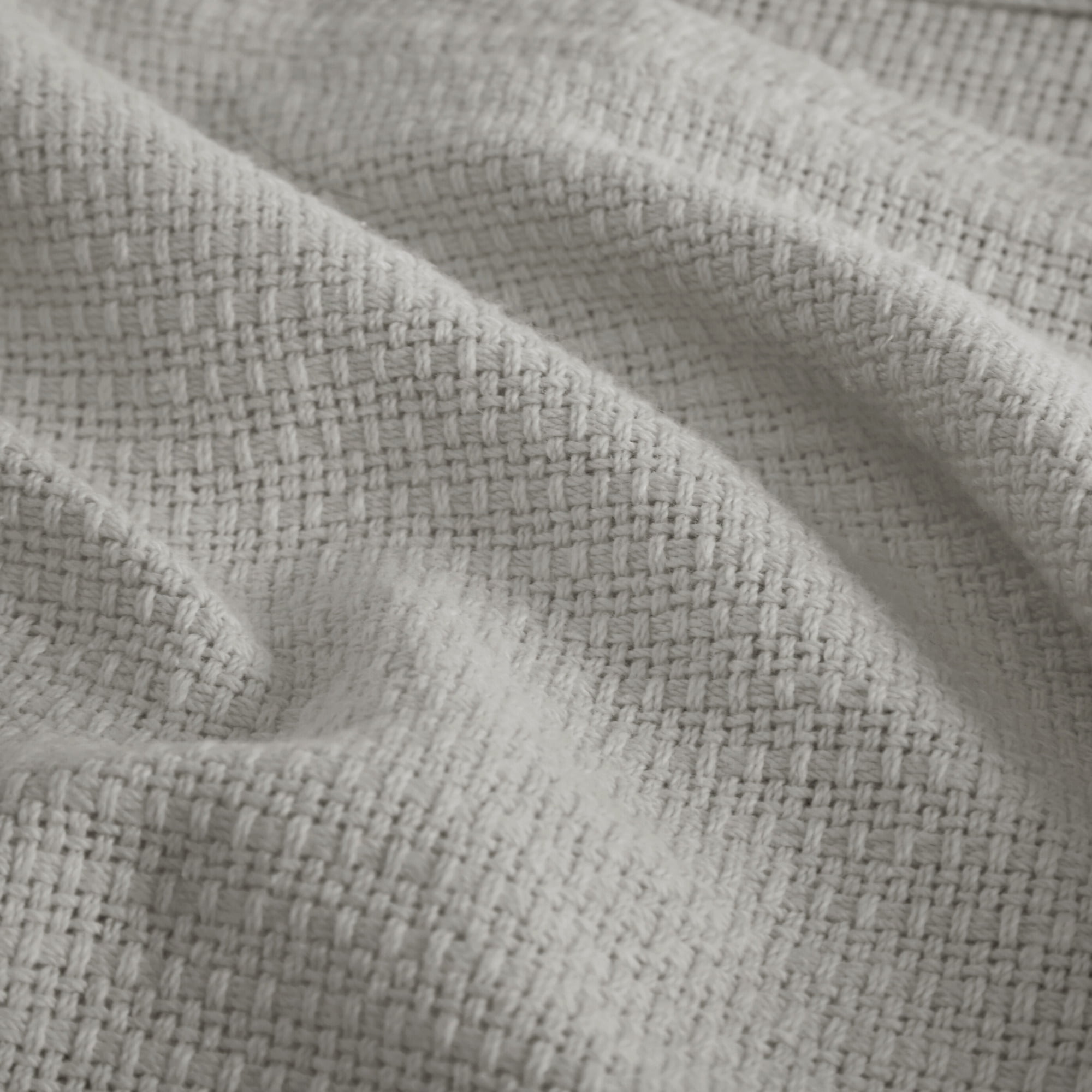 Home Essence Knit Freshspun Basketweave Cotton Blanket, 108x90, King, Grey