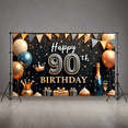 thumbnail image 5 of Elegant Birthday Banner Happy Birthday 90 Milestone Glitter Birthday Decoration for Milestone Celebration Party Event Celebration, 5 of 7