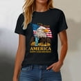 thumbnail image 6 of 4th of July Shirts for Women American Flag 1776 Graphic Tees Casual Cap Sleeve USA Patriotic Tops Black,3XL, 6 of 6