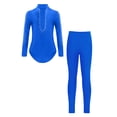 thumbnail image 1 of Manyakai Justaucorps de Gymnastique à Manches Longues avec Strass pour Garçons, Haut Classique Unitard Tango Samba Rumba Dancewear Bleu 12, 1 of 6