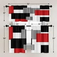 thumbnail image 6 of Red Kitchen Curtains Black Grey Window Curtains Valance and Tier Set Modern Rod Pocket Short Tier Curtain for Bathroom, Abstract Art Small Cafe Curtains for Kitchen Decor, 6 of 7