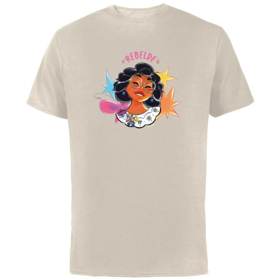 Disney Encanto Mirabel Madrigal Colorful Vibes Rebelde - Short Sleeve Cotton T-Shirt for Adults - Customized-Natural