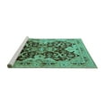 thumbnail image 2 of Ahgly Company Machine Washable Indoor Round Oriental Turquoise Blue Traditional Area Rugs, 7' Round, 2 of 4