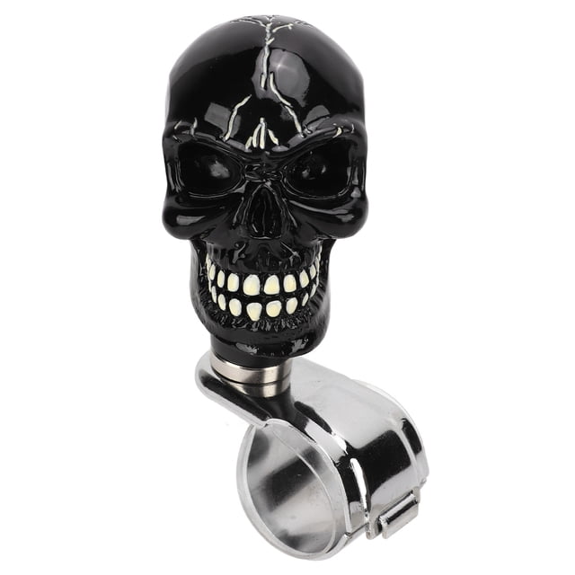 Skull Steering Wheel , Metal Resin Wear Resistant Fade Proof Durable Steering Wheel Control Knob For Car Black,Red