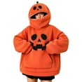 thumbnail image 3 of CONZONE Halloween Womens Pumpkin Hoodies Zipper Oversized Hooded Sweatshirt for Women Spooky Season Fall Winter Pullover Tops, 3 of 6