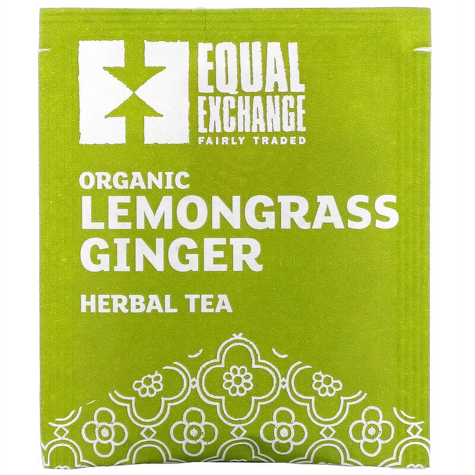 Equal Exchange, Organic Lemongrass Ginger Herbal Tea, Caffeine-Free, 20 Tea Bags, 1.05 oz Pack of 3