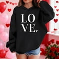 thumbnail image 3 of Sudadera con capucha y estampado de corazón de San Valentín, sudadera de manga larga para niños y niñas, chaqueta para niñas de talla mediana y grande., 3 of 7