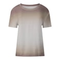 thumbnail image 5 of SMihono Hauts pour Femmes Été Décontracté Mode Féminine Impression Col Rond T-shirt Manches Courtes Ample Pull Blouse T-shirt Oversize pour Femmes 2023, 5 of 5