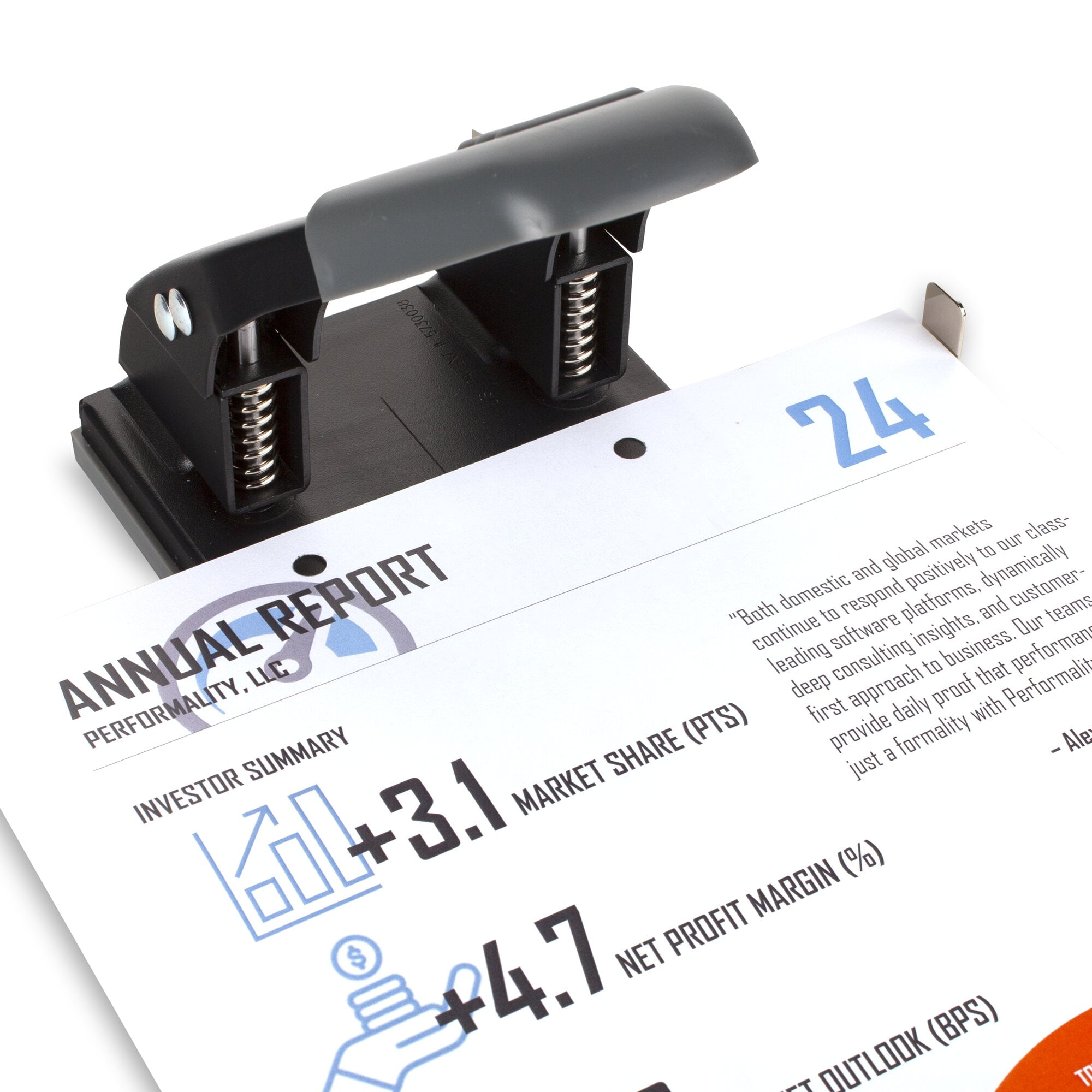 Swingline Comfort Handle 2-Hole Punch, 50% Easier, 1/4" Hole Size, 28 Sheets