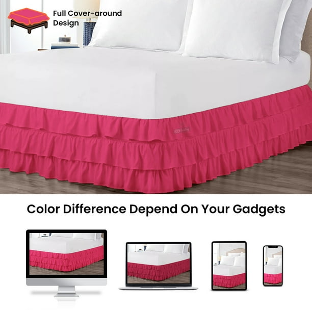 Hot pink bed skirt cheap