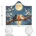thumbnail image 3 of Blossom Branch Cat Wearable Blanket Hoodies for Women Men Adults Cat Lovers Cozy Warm Full Moon Floral Cats Hooded Blankets for Home Travel Decor 50x60 Inch, 3 of 5