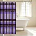 thumbnail image 3 of Manfei Modern Checkered Shower Curtain 72Wx78L,Geometric Check Bath Curtain,Purple Brown, 3 of 5