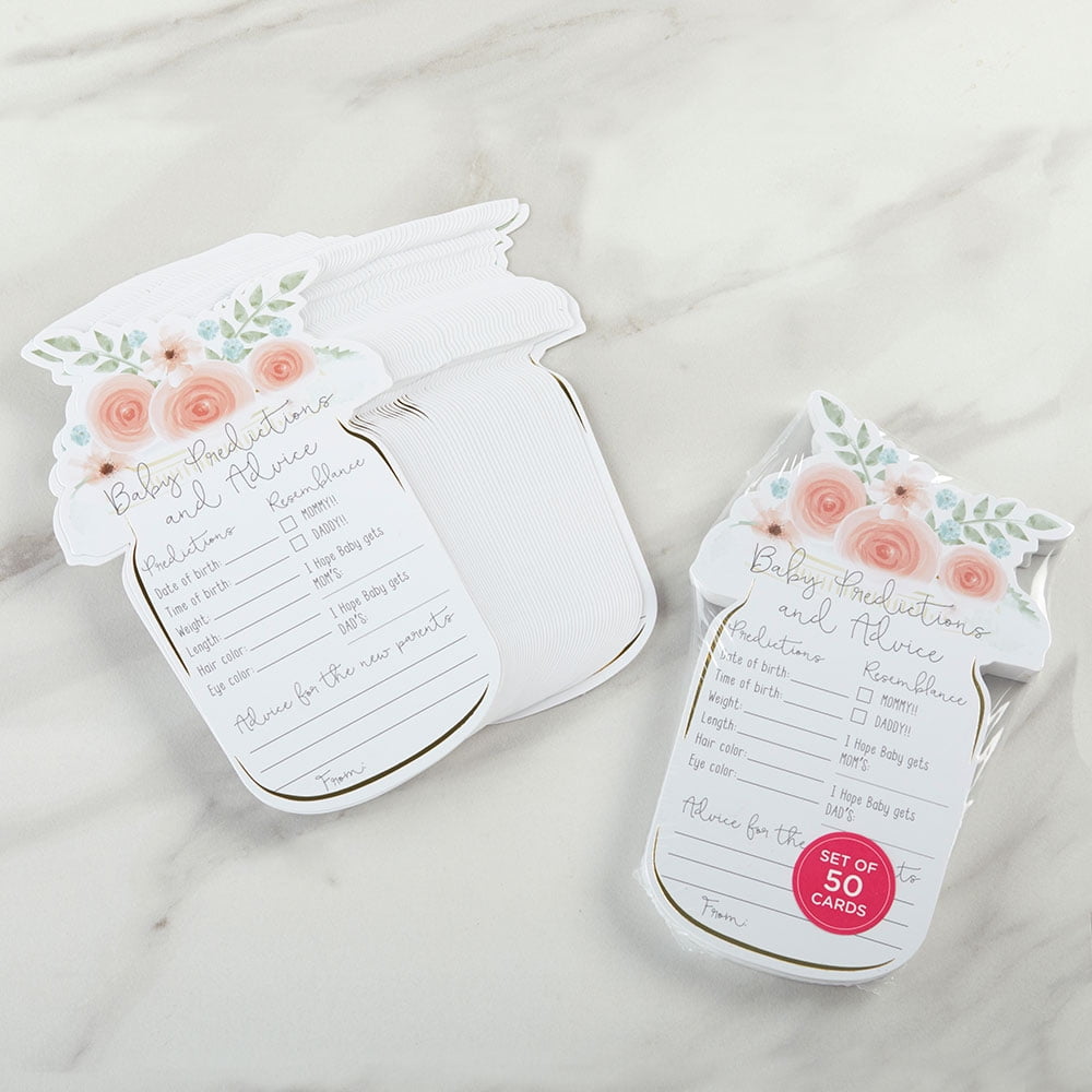 Floral Baby Shower Advice Card Mason Jar (Set of 50)
