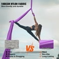 thumbnail image 2 of KFFKFF Aerial Silk & Yoga Swing, 8.7 Yards, Aerial Yoga Hammock Kit with 100gsm Nylon Fabric, Full Rigging Hardware & Easy Set-up Guide, Antigravity Flying for All Levels Fitness Bodybuilding, Purple, 2 of 9