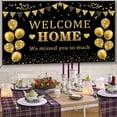 thumbnail image 4 of Welcome Home Banner Decorations, Black Gold Welcome Home Backdrop, We Missed You So Much Party Decor, Family Reunion Patriotic Military Homecoming Returning Party Supplies 5x3FT, 4 of 7