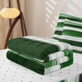 thumbnail image 6 of Homewish Vintage Green Zipper Queen Comforter Set with Fitted Sheet and 2 Pillowcases,Retro Abstract Artwork Zipper Bedding Set,Reversible,4pcs, 6 of 8