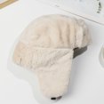 thumbnail image 6 of Warm Thick Plush Windproof Winter Hat Snow Caps Russian Ushanka Bomber Hat BEIGE, 6 of 8