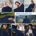 thumbnail image 5 of Solid Dark Blue Cooling Blanket, Lightweight Breathable Summer Throw Blanket with Double Sided Cold Effect,Minimalism Abstract Denim Texture Picnic Beach Blankets Bed Sheet for Hot Sleepers 50"x60", 5 of 8