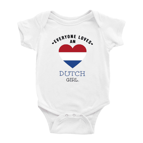 Everyone Loves an DUTCH Girl Baby Bodysuit Newborn Clothes Outfits (White, 18-24 Months)