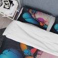 thumbnail image 4 of Designart "Cubist Ink Expression in Blue and Pink II" Abstract Fractal Bedding Covert Set - Abstract Blue Modern Bed Set With 2 Shams, 4 of 6