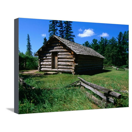 The Rustic Log Wegman Cabin in the Itasca State Park,Itasca State Park, Minnesota, USA Stretched Canvas Print Wall Art By John Elk