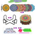 thumbnail image 2 of Posavasos artístico de diamantes de 8 piezas con soporte, 2 of 5