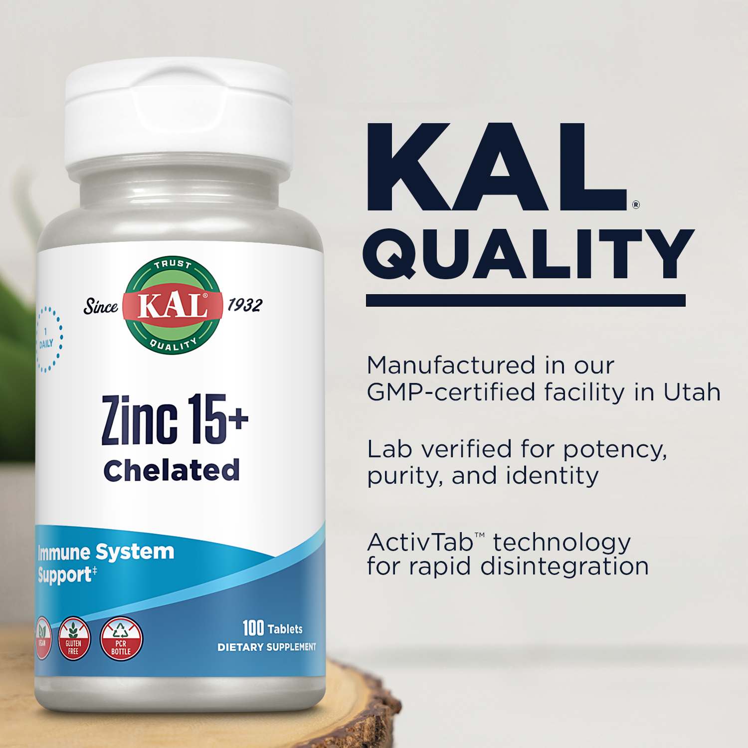 KAL Zinc 15+ w/ Betaine HCl & Trace Minerals | Healthy Metabolism ...