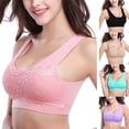 thumbnail image 2 of Womens Wireless Seamless Lace Bras Top with Front Lace Cover Sports Bra, 2 of 3