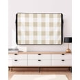thumbnail image 3 of Outdoor TV Cover 40 to 43 Inch Weatherproof, Beige Plaid Waterproof TV Screen Protector for Outside Decor with Zipper and Pocket 40"L x 25"H , Checkerd Pattern, 3 of 7
