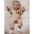 thumbnail image 6 of BemeyourBBs Baby Boy Christmas Romper Striped Santa Collared Long Sleeve Bodysuit, 6 of 9