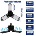 thumbnail image 3 of Luz LED para garaje Meiqils 80W 8000 lm con 3 paneles ajustables, 3 of 7