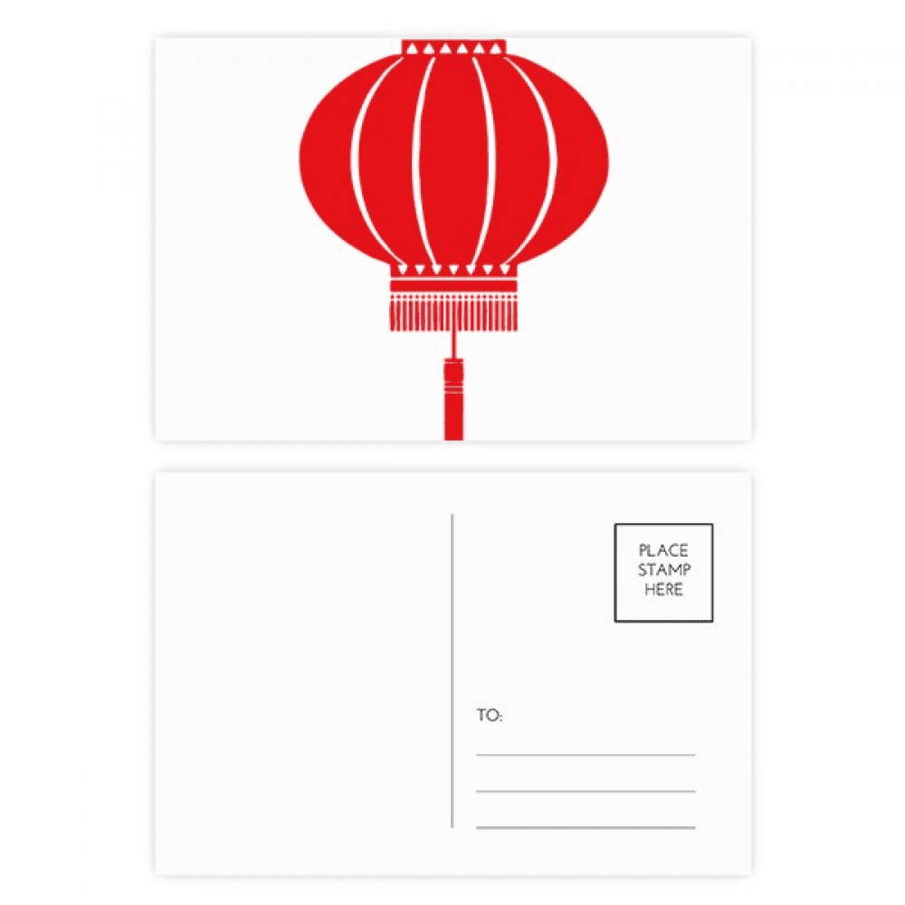 red traditional chinese pattern postcard set birthday mailing thanks greeting card