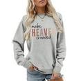 thumbnail image 1 of Suéter de Mujer con Estampado de Letras, Cuello Redondo y Larga Gris XXL, 1 of 5