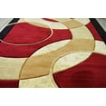 thumbnail image 5 of Premium Hand Carved Abstract Modern Rug Contemporary Colorful Thick Carpet Design 1052 (6'6"x9'2",Burgundy), 5 of 5
