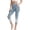 #0233-Blue, variant on Womens Printed Slim Fit Capri Leggings Yoga Pants with Pockets High Waist Stretchy Trousers for Daily Gym