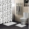 thumbnail image 1 of FMSHPON Elegant Plant 4 Piece Bathroom Set Shower Curtain Bath Rug Contour Mat and Toilet Lid Cover, 1 of 8