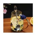 thumbnail image 3 of Taza de café de vidrio transparente sin plomo, taza de té con juego de cucharas de acero, regalo personalizado para amiga, esposa, madre, cumpleaños, día de San Valentín - Little Blue, 3 of 4