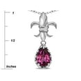 thumbnail image 2 of Star K � Pear Shape 8x6mm Genuine Rhodolite Fleur De Lis Pendant Necklace 10k White Gold, 2 of 9