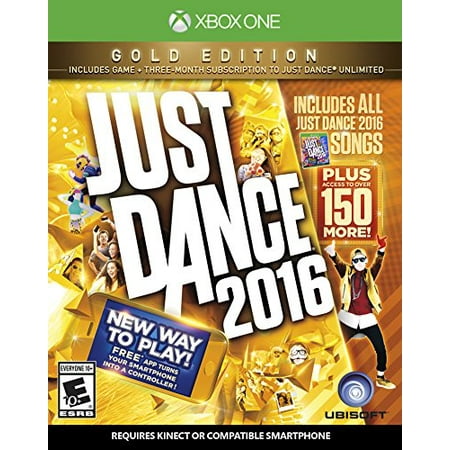 Just Dance 2016 (Gold Edition) Xbox One Introducing Just Dance 2016 GOLD EDITION- no Kinect required! All you need is your smartphone and the free Just Dance Controller App to play Just Dance 2016. Gold Edition includes all of the awesome songs and game modes from Just Dance 2016  plus a 3 month subscription to Just Dance Unlimited - at 33% off! Just Dance Unlimited is a streaming service with access to 150+ Just Dance hits  with new songs added throughout the year - like  Cheerleader  (Felix John Remix) by OMI! Get more songs than ever before with Just Dance Gold Edition!