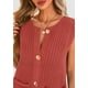thumbnail image 5 of Chaleco tipo suéter PRETTYGARDEN para mujer, verano, sin mangas, rojo, XL, 5 of 9