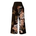 thumbnail image 5 of Mchoice Pants for Women Comfortable Floral Printed High Waist Leisure Long Trousers Wide Leg Sweatpants Yoga Pants, 5 of 5