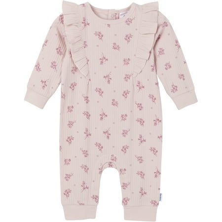 Gerber Baby Girl Romper with Ruffles, Sizes Newborn - 24 Months