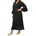 thumbnail image 2 of LilyLLL Womens Satin Silk Sexy Bride Long Kimono Robe Nightie Dress Gown Plus Size, 2 of 5